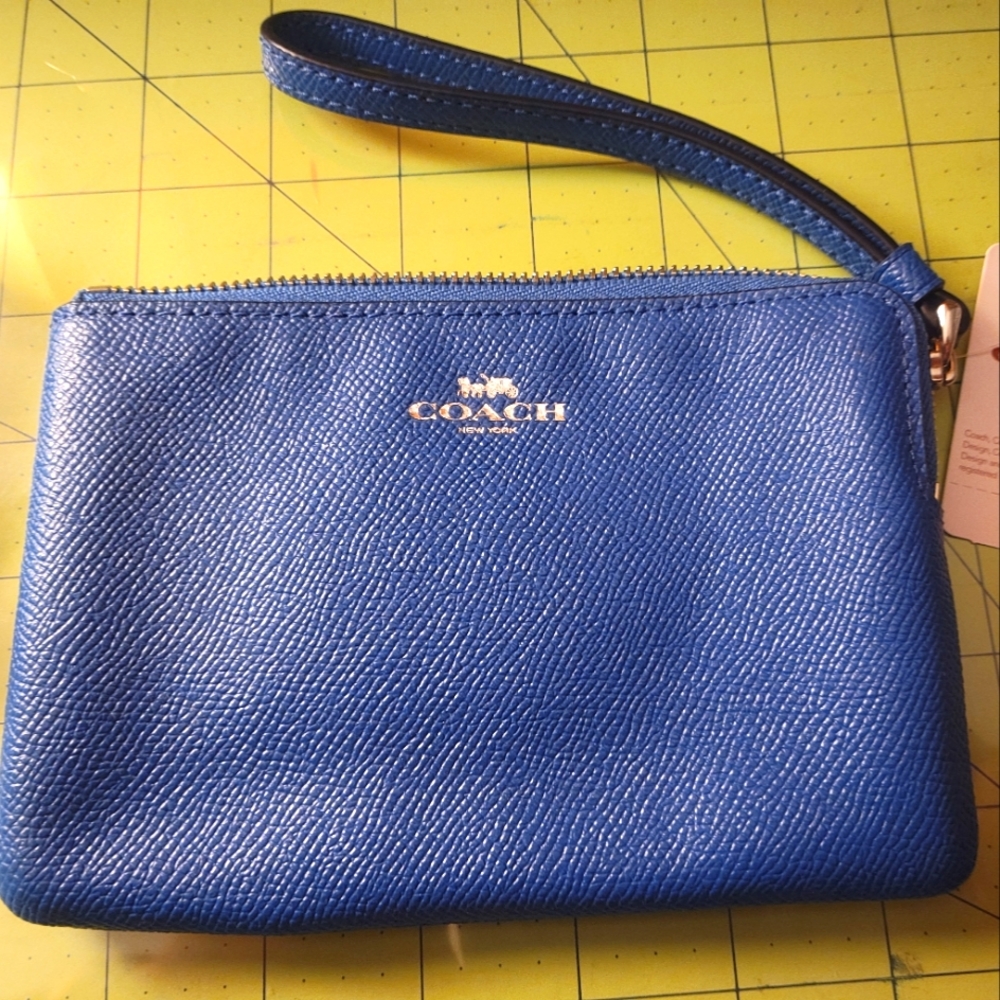Blue leather Coach wallet - Brand New